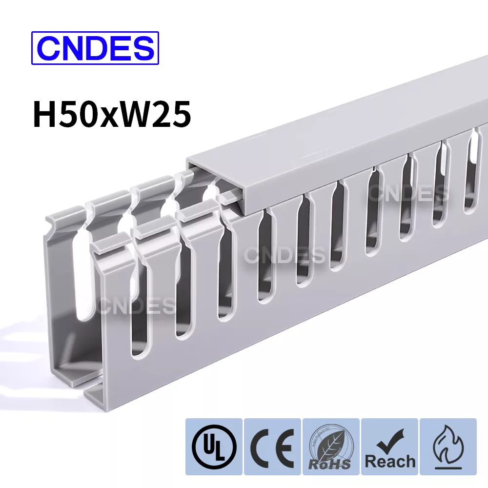 50 × 25 မီလီမီတာ အပေါက်ပါသော PVC လျှပ်စစ်ဗီဇပြွန်