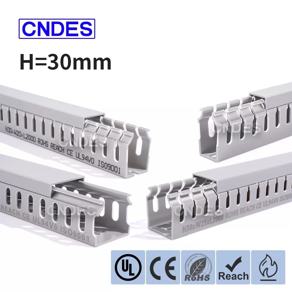 30 မီလီမီတာ အမြင့် အပေါက်ဖောက်ထားသော PVC Cable စီမံခန့်ခွဲမှု ပြွန်